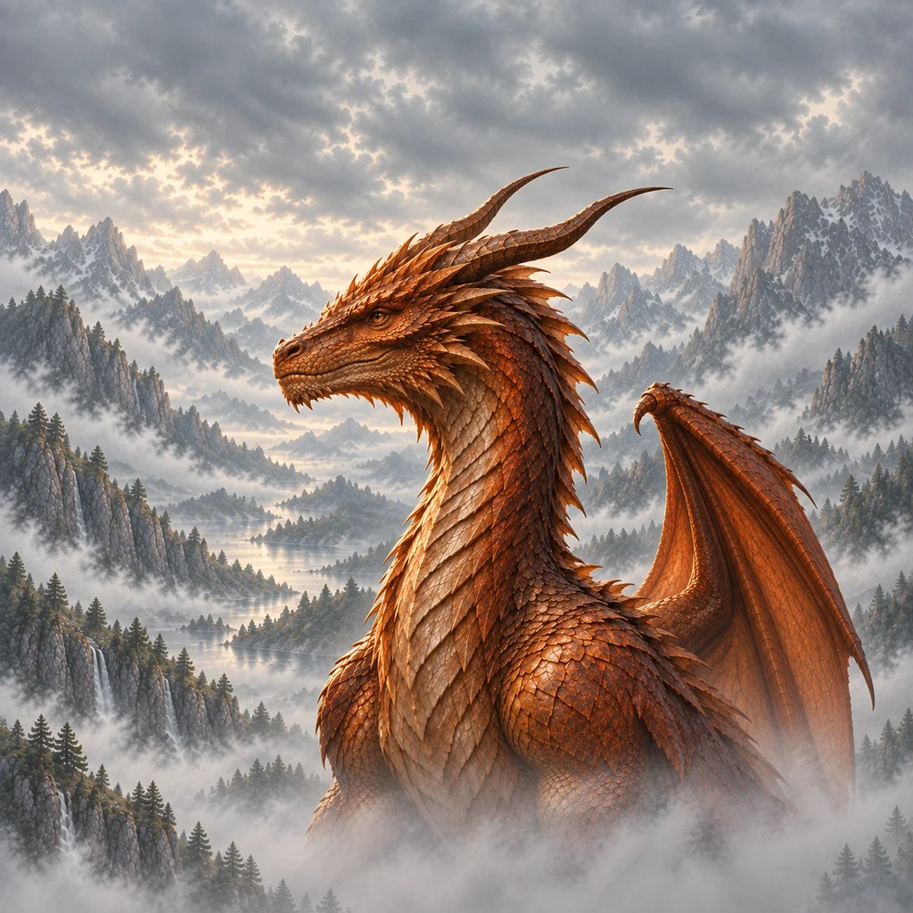 Orange dragon — original AI fan illustration